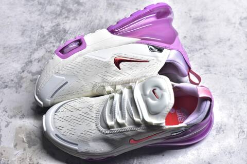 Nike Air Max 270 Premium IO9884-113 White Purple Red Grey Running Shoe (BS-59814)