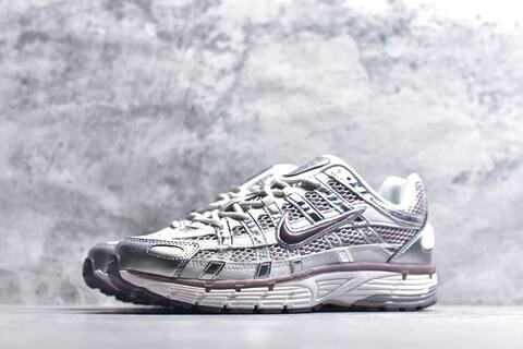 Nike P-6000 White Silver Mauve Running Shoe (BS-59648)