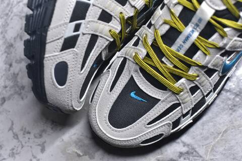 Nike P-6000 Light Grey Black Blue Yellow Running Shoe (BS-59668)