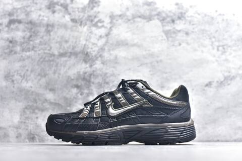 Nike P-6000 Black Olive Silver Brown Running Shoe (BS-59658)