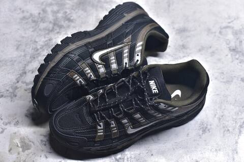 Nike P-6000 Black Olive Silver Brown Running Shoe (BS-59658)