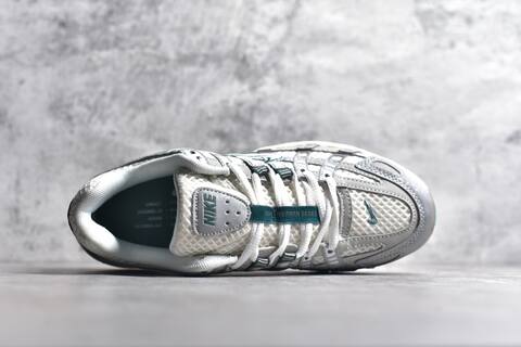 Nike P-6000 White Grey Dark Green Cream Running Shoe (BS-59687)