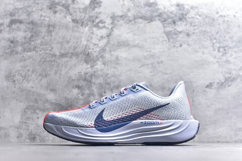 Nike REACTX PEGASUS Plus Light Grey Navy Blue Bright Red White Running Shoe (BS-59554)