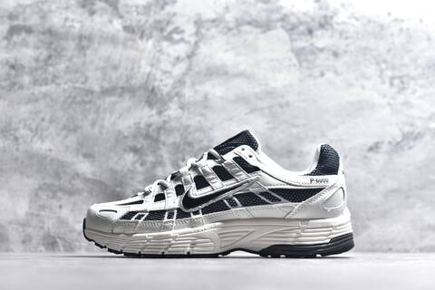 Nike P-6000 White Black Grey Running Shoe (BS-59646)