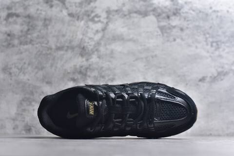Nike P-6000 Black Gold White Gum Brown Running Shoe (BS-59661)