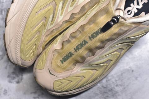 HOKA ONE ONE Project Clifton Beige Pale Yellow Off White Black Running Shoe Running Sneakers (BS-59542)