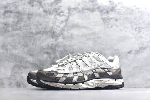 Nike P-6000 Light Grey White Brown Orange Black Running Shoe (BS-59656)