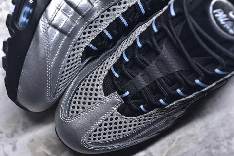 Nike Palace x Air Max 95 Black Metallic Silver Light Blue Sneaker (BS-59640)