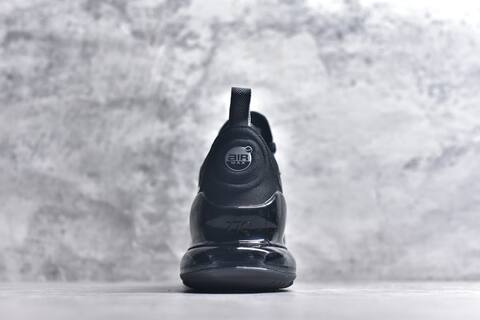 Nike Air Max 270 Premium Black Metallic Silver Running Shoe (BS-59822)