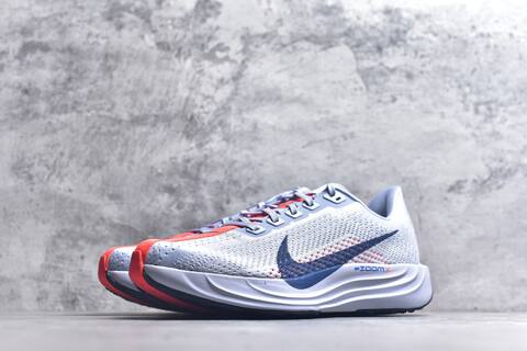 Nike REACTX PEGASUS Plus Light Grey Navy Blue Bright Red White Running Shoe (BS-59554)