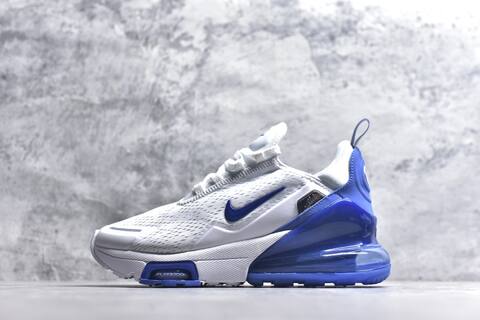 Nike Air Max 270 Premium IO9884-107 White Royal Blue Silver Running Shoe (BS-59818)