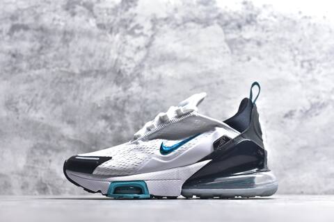 Nike Air Max 270 Premium IO9883-103 White Black Blue Grey Running Shoe (BS-59821)