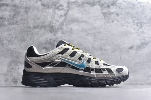 Nike P-6000 Light Grey Black Blue Yellow Running Shoe (BS-59668)