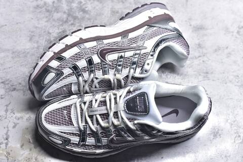 Nike P-6000 White Silver Mauve Running Shoe (BS-59648)