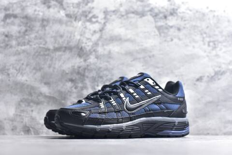 Nike P-6000 Black Blue Silver Grey Running Shoe (BS-59647)