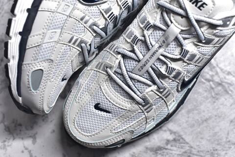 Nike P-6000 White Silver Navy Light Blue Running Shoe (BS-59688)