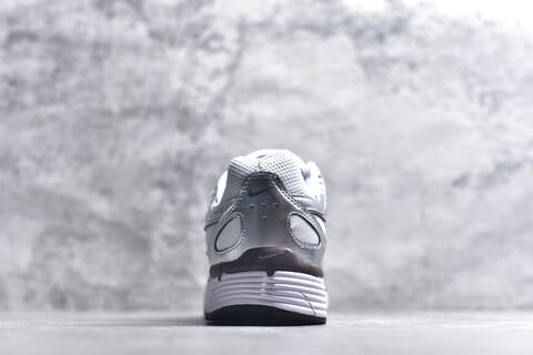 Nike P-6000 White Metallic Silver Burgundy Running Shoe (BS-59649)
