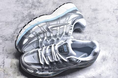 Nike P-6000 Silver White Light Blue Black Running Shoe (BS-59654)