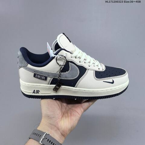 Nike Air Force 1 07 Low Sail Navy Blue Grey EU 36-45 Sneaker - Unisex (BS-61163)