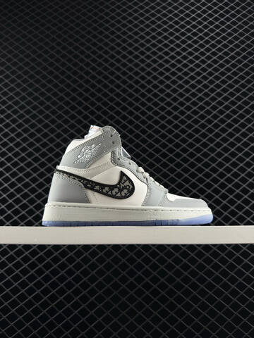 Jordan Air Jordan 1 High White Grey Black Blue Sneaker (BS-81092)