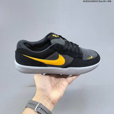 Nike SB Force 58 Black Dark Grey University Gold Light Grey EU 36-45 Skate Shoe - Unisex (BS-60573)