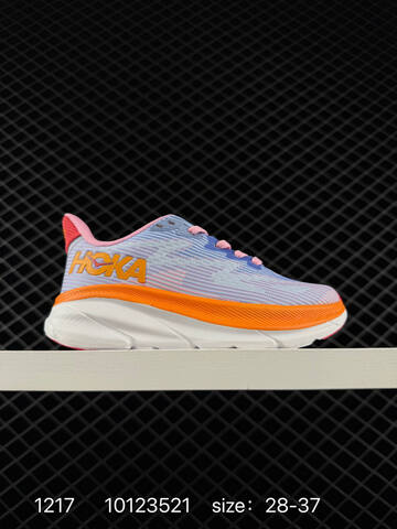 HOKA ONE ONE Clifton 9 Light Blue Pink Orange White 28-37 Running Shoe Running Sneakers - Women's (BS-86350)