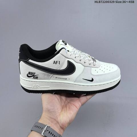 Nike Air Force 1 07 LV8 CS5288-095 Off White Black EU 36-45 Sneaker - Unisex (BS-61051)