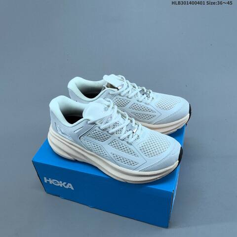 HOKA ONE ONE Clifton One9 Light White Cream Black EU 36-45 Running Shoe Running Sneakers - Unisex (BS-69363)