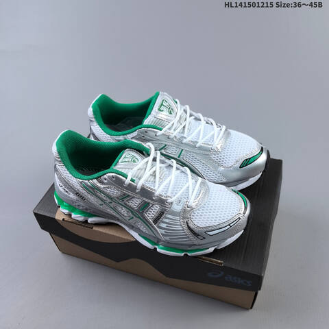 ASICS Gel-Kayano 12 1 White Silver Green EU 36-45 Running Shoe Running Sneakers - Unisex (BS-69149)