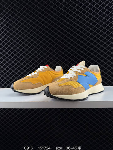 New Balance 327 Tan Yellow Blue Cream Black EU 36-45 Sneaker - Unisex (BS-82816)