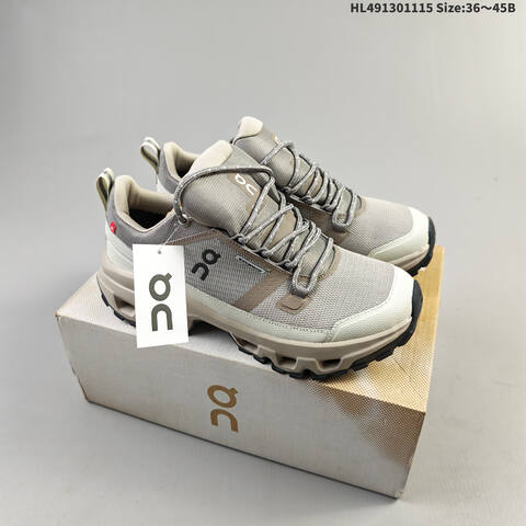 On Running Cloudrock Low WP Khaki Grey Beige Black EU 36-45 Trail Shoe Trail Running Sneakers - Unisex (BS-69814)