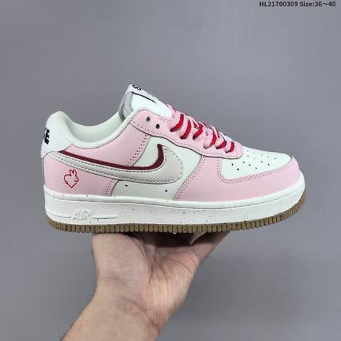 Nike Air Force 1 07 Low Pink White Red Brown EU 36-40 Sneaker - Unisex (BS-61406)