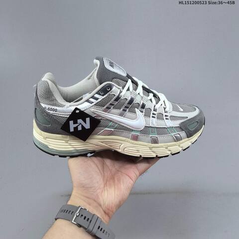 Nike P-6000 Grey Silver White Mint Cream EU 36-45 Running Shoe - Unisex (BS-60197)