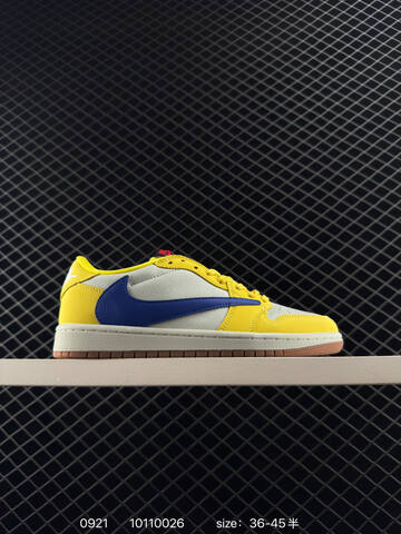 Jordan Travis Scott x Air Jordan 1 Low DM7866-100 Yellow Grey Blue Pink White Beige EU 36-45 Sneaker - Unisex (BS-80663)
