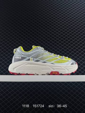HOKA ONE ONE MAFATE THREE 2 White Neon Yellow Grey Red EU 36-45 Trail Shoe Trail Running Sneakers - Unisex (BS-86381)