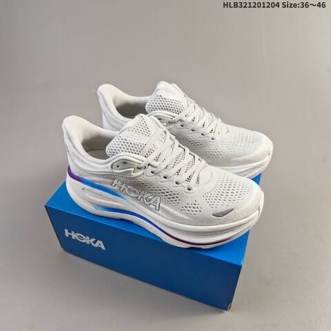 HOKA ONE ONE Bondi 9 White Blue Purple EU 36-46 Running Shoe Running Sneakers - Unisex (BS-69437)