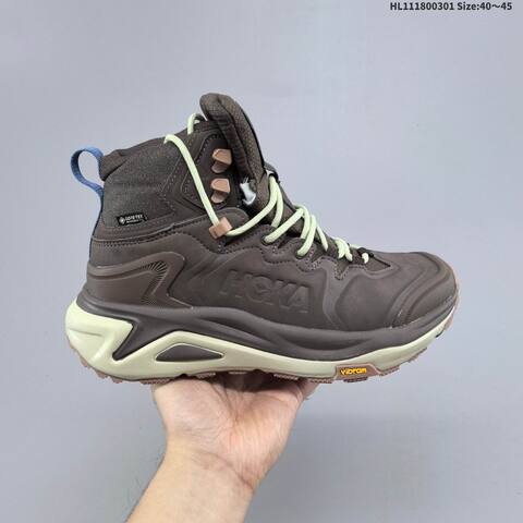 HOKA Kaha 3 High GTX Brown Cream Light Green Blue EU 40-45 Trail Shoe Trail Running Sneakers - Men's (BS-69391)