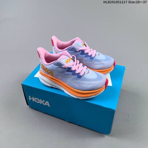 HOKA Clifton 9 Light Blue Pink Orange White Red EU 28-37 Running Shoe Running Sneakers - Women's (BS-69429)