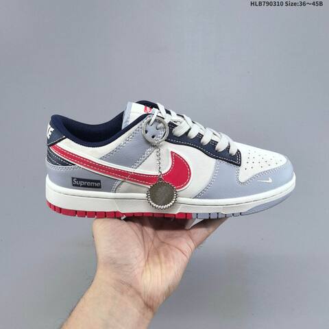 Nike SB Dunk Low White Gray Red Navy EU 36-45 Skate Shoe - Unisex (BS-61387)