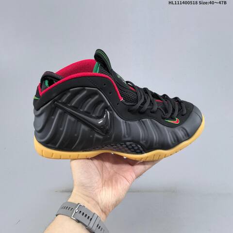 Nike Air Foamposite Pro Black Red Green Gum EU 40-47 Basketball Shoe - Men's (BS-60278)