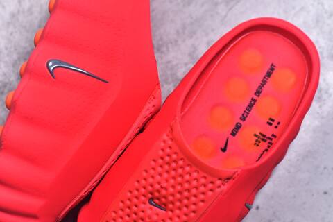 Nike Mind 001 Bright Red Orange Black Silver Slides (BS-59836)