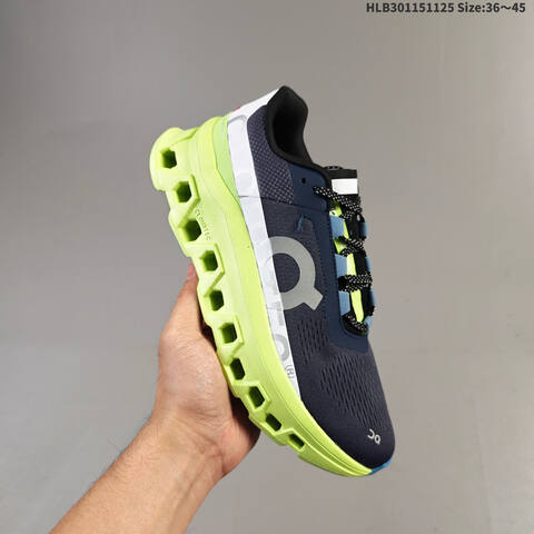 On Cloudmonster Navy Neon Lime White EU 36-45 Running Shoe Running Sneakers - Unisex (BS-69768)