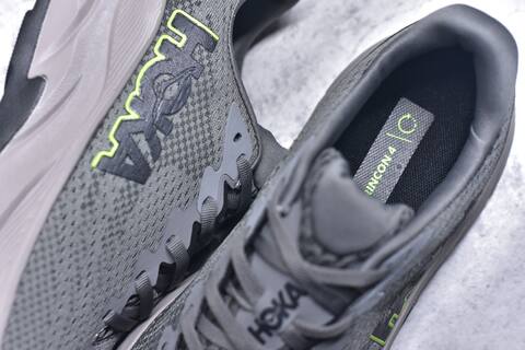 HOKA Rincon 4 Dark Grey Neon Green Light Grey Black Running Shoe Running Sneakers (BS-59411)