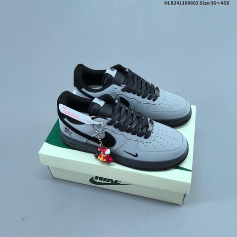 Nike Air Force 1 07 Low Grey Black White Gold EU 36-45 Sneaker - Unisex (BS-59991)