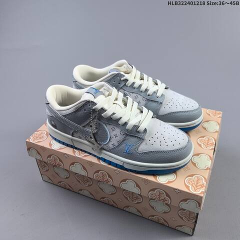 Nike SB Dunk Low Grey White Blue Cream EU 36-45 Skate Shoe - Unisex (BS-62589)