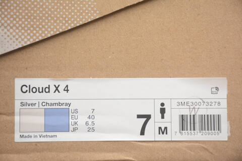 On Running Cloud X 4 3ME30073278 Silver Chambray White US 7 EU 40 UK 6 5 JP 25 Running Shoe Running Sneakers - Men's (BS-59777)