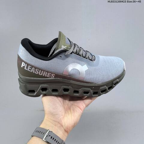 On Cloudmonster 2 Pleasures Mist Grey Olive Silver Black EU 36-45 Running Shoe Running Sneakers - Unisex (BS-69584)