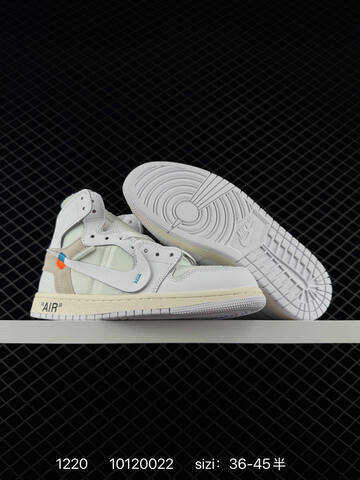 Off White x Jordan Air Jordan 1 High Off White White Light Beige Light Blue Orange EU 36-45 Sneaker - Unisex (BS-80020)