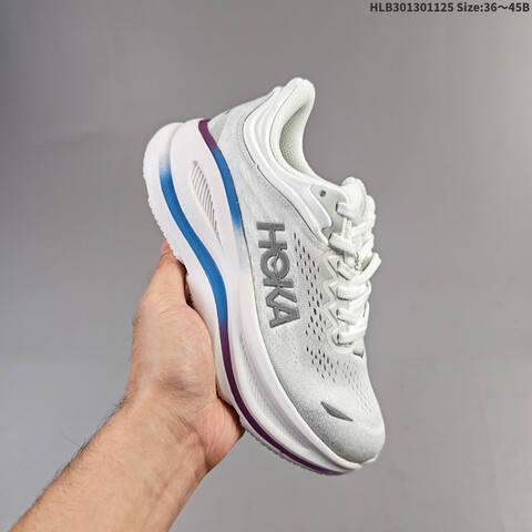 HOKA ONE ONE Bondi 9 White Blue Purple Grey EU 36-45 Running Shoe Running Sneakers - Unisex (BS-69447)