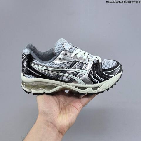 ASICS Gel-Kayano 14 Silver Black Cream Grey EU 36-47 Running Shoe Running Sneakers - Unisex (BS-68992)